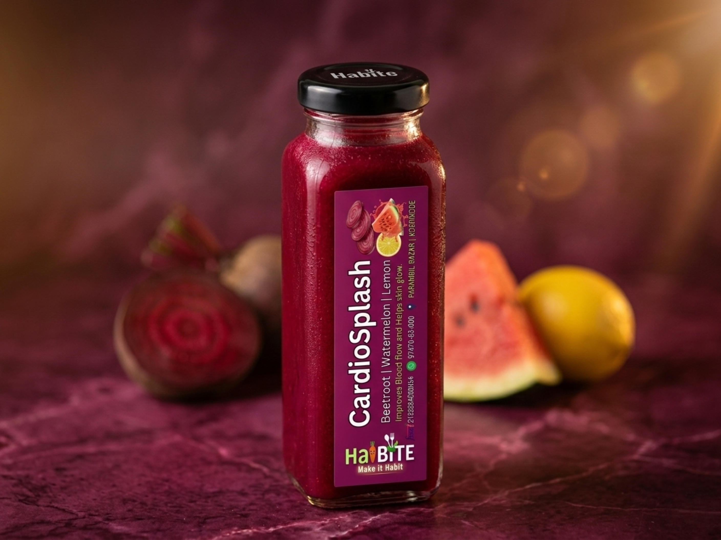 Fresh fruits and healthy skin products