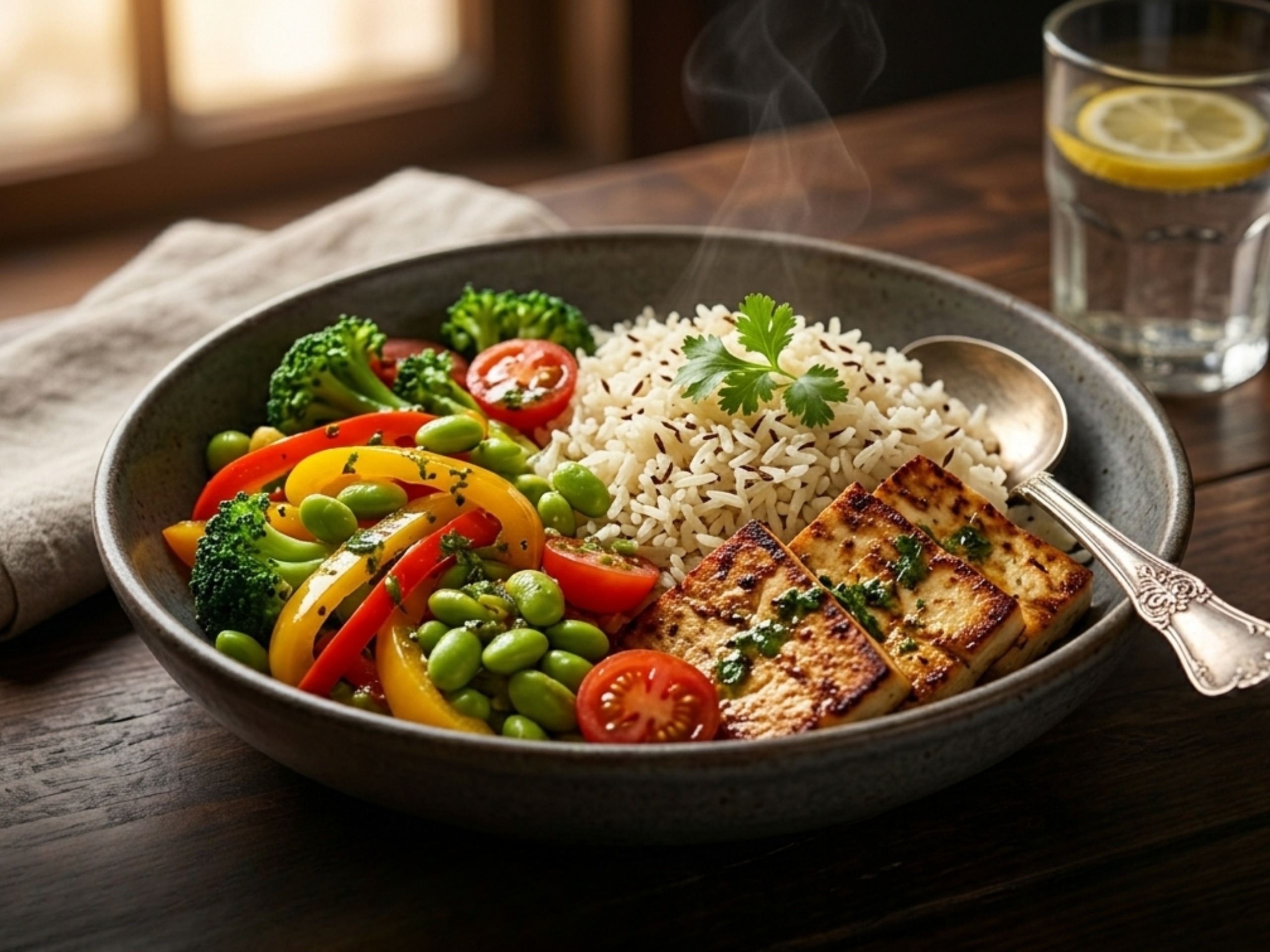 Jeera Rice Protein Veggies